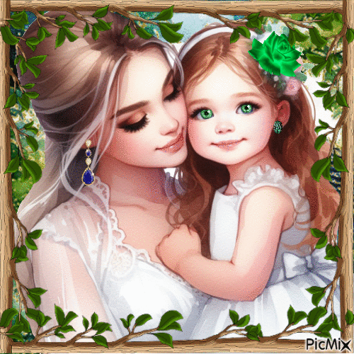 madre y hija - Besplatni animirani GIF