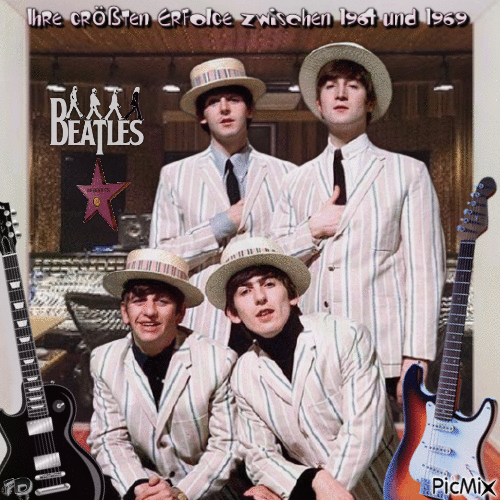 Die Beatles - Бесплатный анимированный гифка