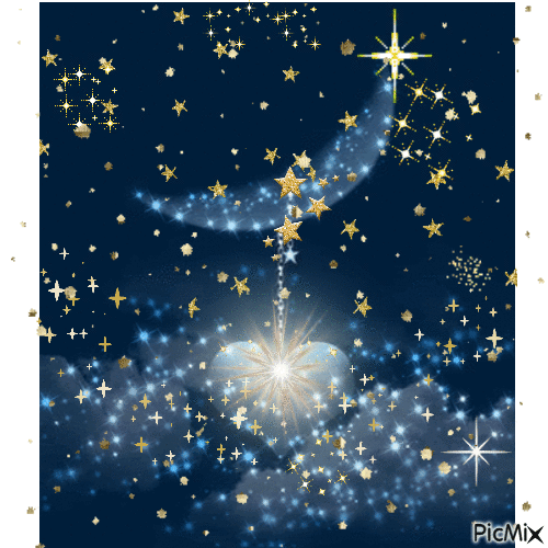 Nuit bleutée noire étoilée - Δωρεάν κινούμενο GIF