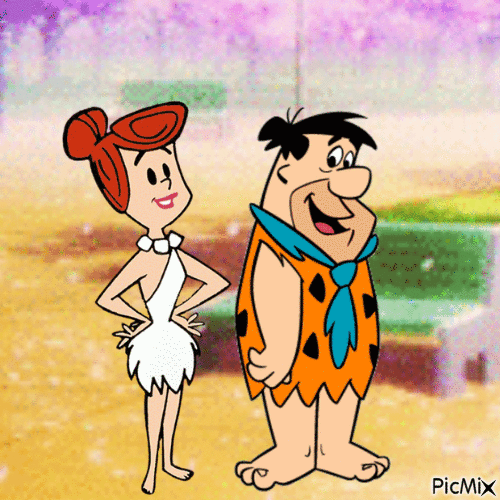 Fred and Wilma in real life (my 2,600th PicMix) - Gratis animeret GIF