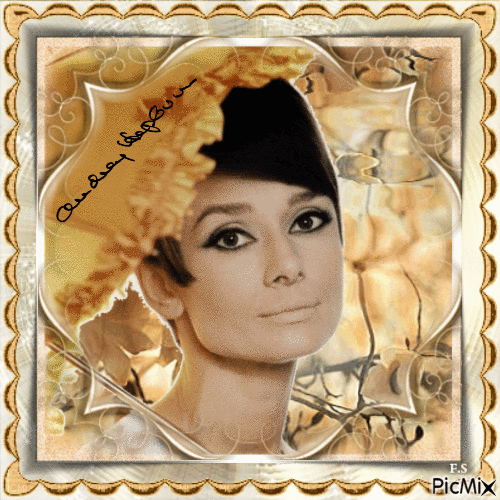 Audrey Hepburn, Actrice Britannique - Бесплатный анимированный гифка