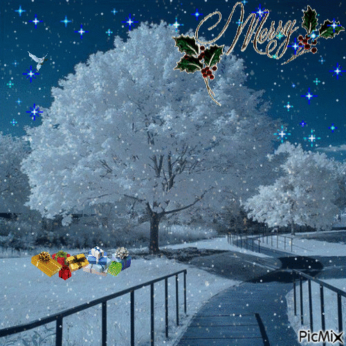 Snowy Holiday - GIF animado grátis