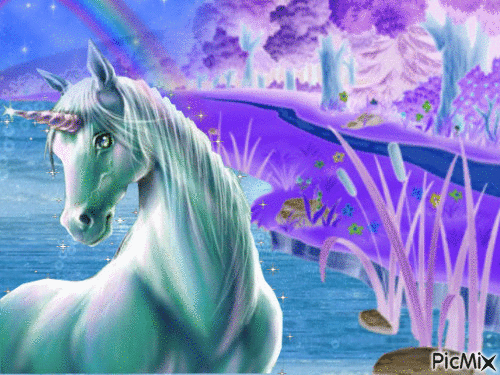 monde de licorne - GIF animate gratis