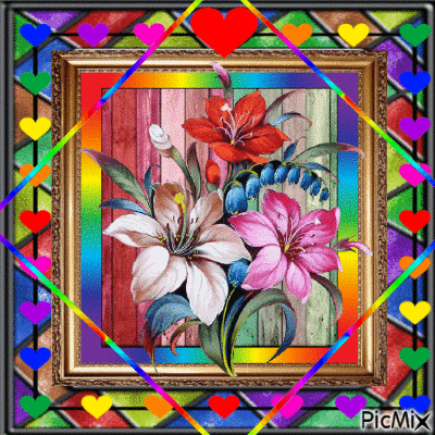 colorful flower - Gratis geanimeerde GIF