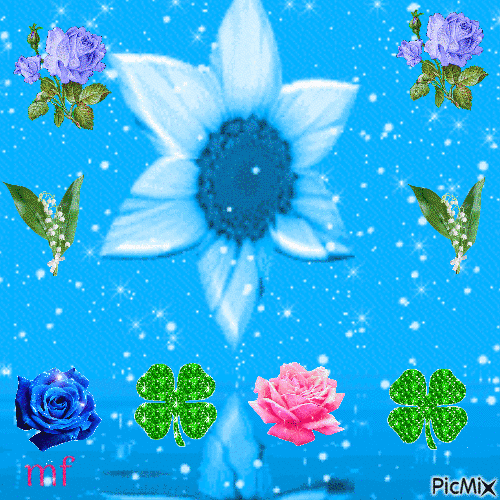 fleurs brillantes - GIF animé gratuit