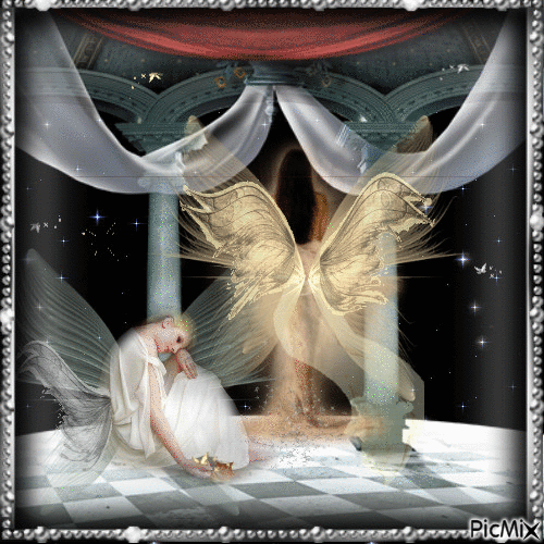 ange blanc or Papillon de nuit - Бесплатный анимированный гифка