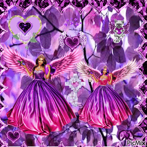 Pink fairy angel tones - Безплатен анимиран GIF