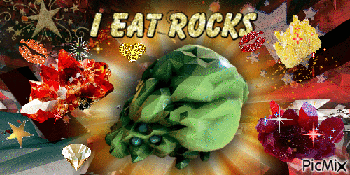 i eat rocks - GIF animado gratis