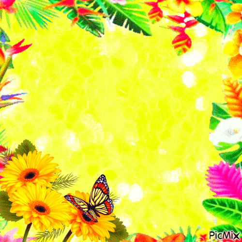 ME   / BG /animated.summer.flpwers.yellow.idca - Free animated GIF