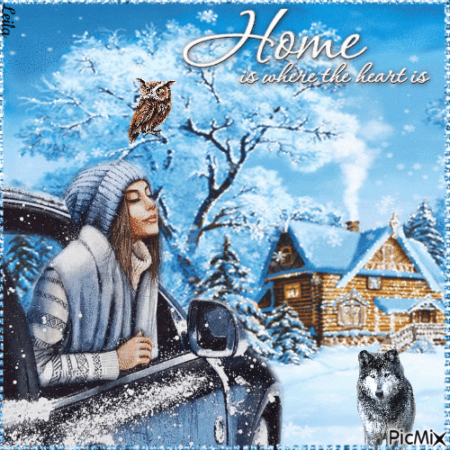 Home is where the heart is... Winter - Free animated GIF