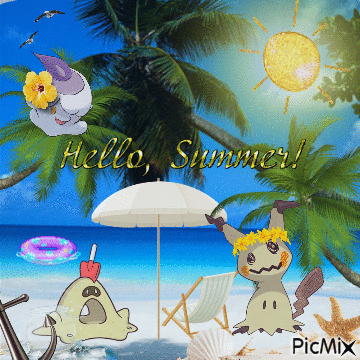 Ghost Types In Summer! - Free animated GIF
