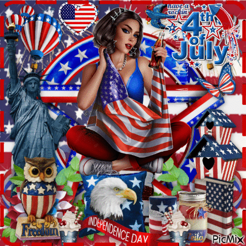 Happy 4th of July USA 11 - Animovaný GIF zadarmo