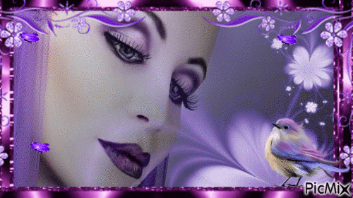 lady in  purple - GIF animé gratuit