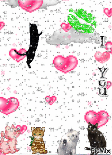 I love cat - Gratis geanimeerde GIF