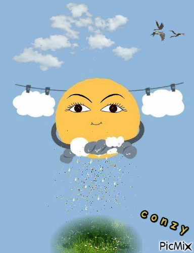 Sol y nubes - Nemokamas animacinis gif