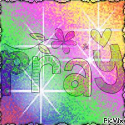 pray--in colorful lights. - Free animated GIF