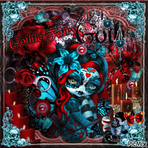 Gothic Sugar Skull Fairy - Gratis animeret GIF