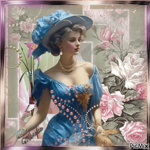marzia - donna con perle - GIF animado grátis