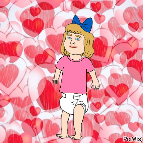 Baby and hearts - bezmaksas png