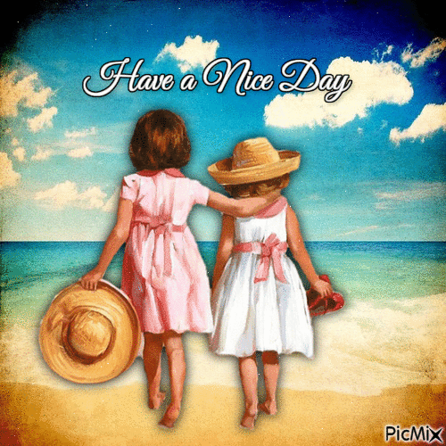 Have a Nice Day Girls by the Sea - GIF animado gratis