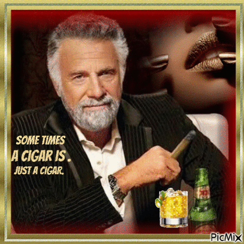 A MAN AND HIS CIGAR - Free animated GIF