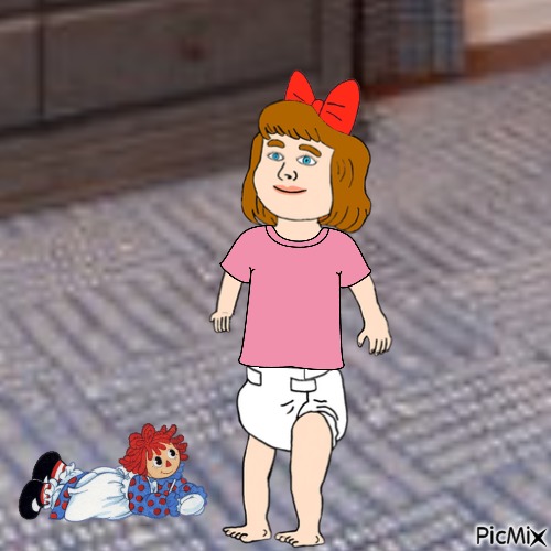 Baby and Raggedy Ann - png ฟรี