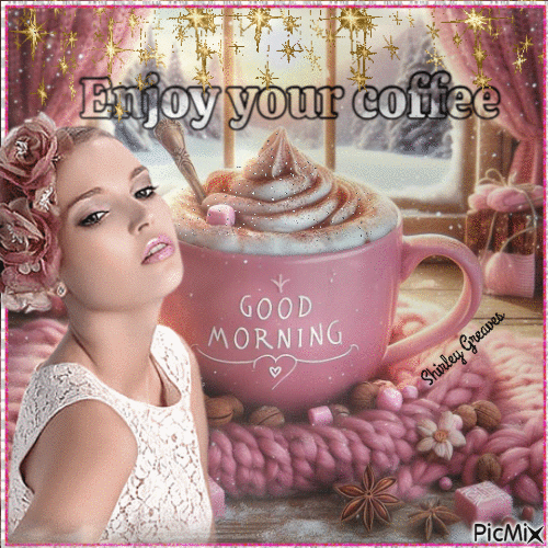Coffee good morning enjoy - GIF animé gratuit