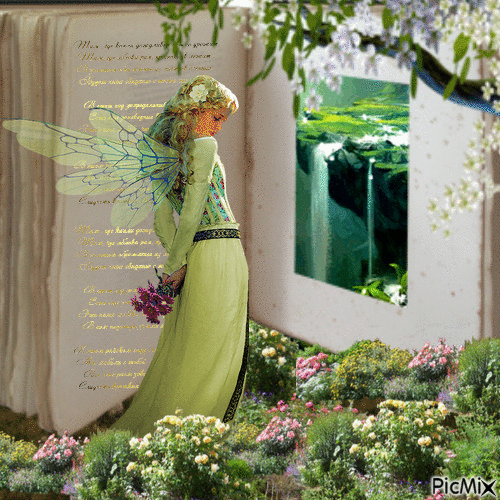 fairy in the garden - Nemokamas animacinis gif