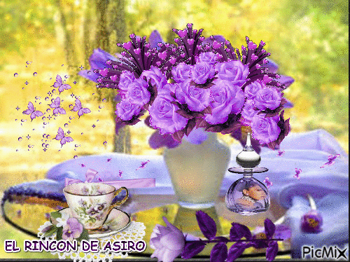 flores lilas - GIF animate gratis