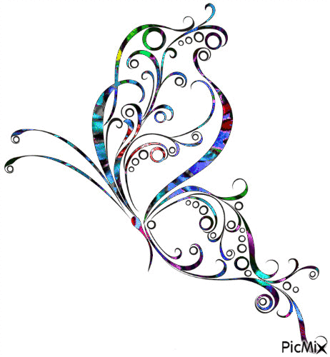Butterfly Outline Multi - Free animated GIF