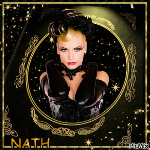 WOMAN BLACK AND GOLD - Free animated GIF