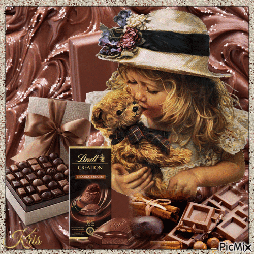 La petite fille avec les chocolats - Ingyenes animált GIF