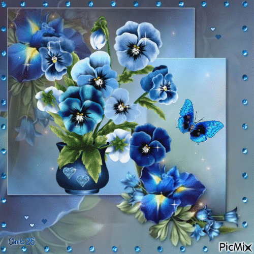 BLUE FLOWER - CONTEST - GIF เคลื่อนไหวฟรี