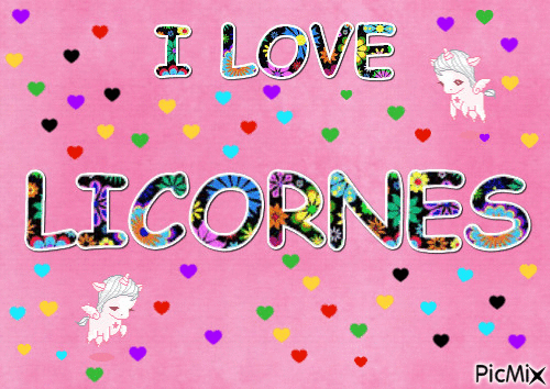 I LOVE LICORNES - 無料のアニメーション GIF