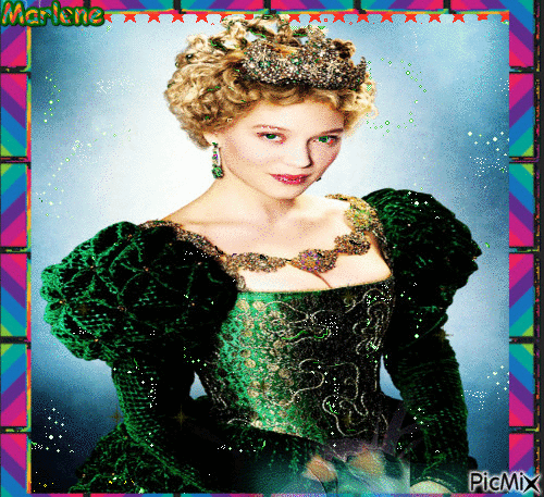 Portrait Woman Colors Deco Glitter Glamour Flowers - Free animated GIF
