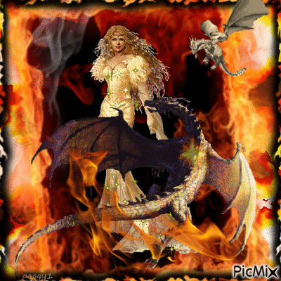 dragon maiden - Бесплатный анимированный гифка
