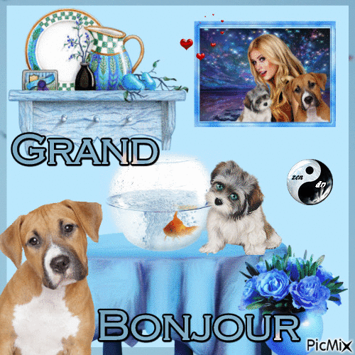 grand bonjour - Darmowy animowany GIF