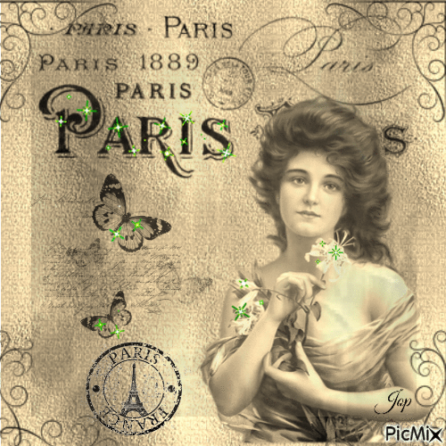 Paris sépia - Animovaný GIF zadarmo