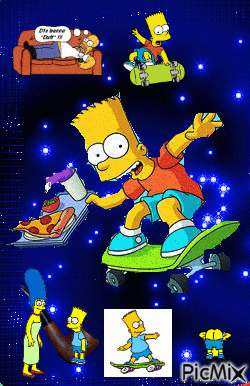 Bart skate - Безплатен анимиран GIF