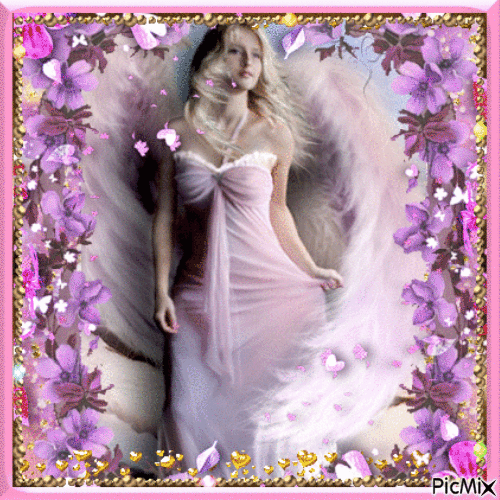 Angel with Pink Wings - 免费动画 GIF