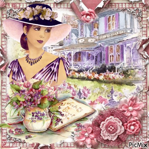 Woman With Flowers - gratis png
