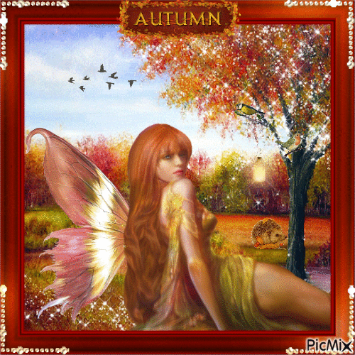 Autumn Redhead Fairy Contest - Darmowy animowany GIF