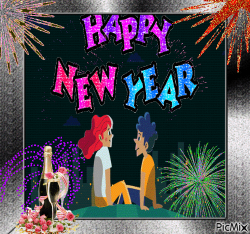 HAPPY NEW YEAR - Animovaný GIF zadarmo