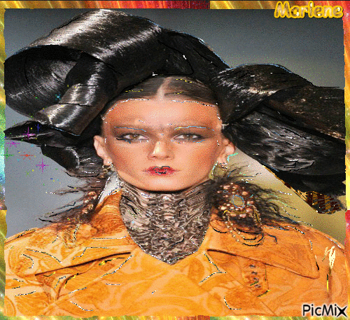 Portrait Carnaval Woman Colors Deco Glitter Fashion Glamour - GIF animé gratuit