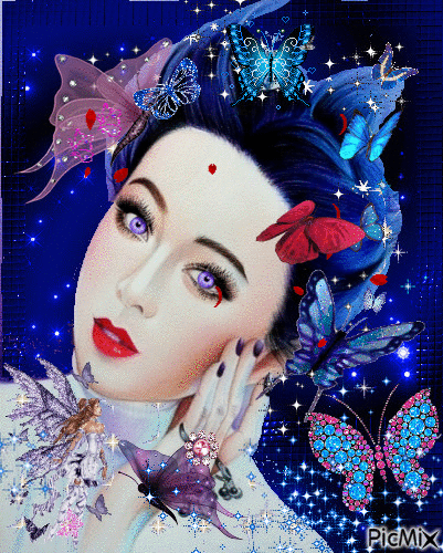 Femme papillon - Gratis animerad GIF