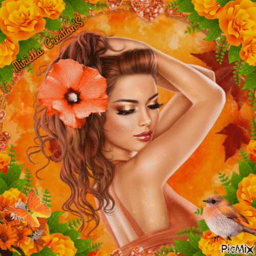 Contest Portrait de femme dans  les  tons  oranges - GIF เคลื่อนไหวฟรี