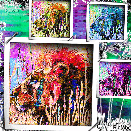 Colorful Lion - Δωρεάν κινούμενο GIF