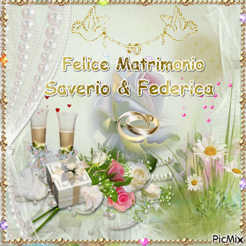 Felice matrimonio Fede e Saverio - Бесплатный анимированный гифка