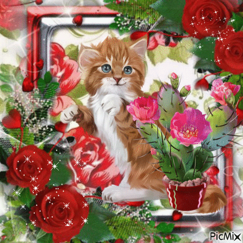 cat valentin - Безплатен анимиран GIF
