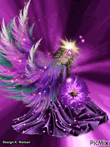 Angel of The Violet Order helping with the purification of the spirit and the transformation - Δωρεάν κινούμενο GIF